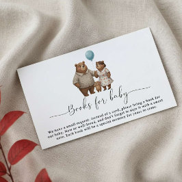 Baby Shower Book Request  for Boy Blue Balloon  Begleitkarte