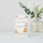 Baby Shower Book Request | Library Card Keepsake Begleitkarte (Stehend Vorderseite)