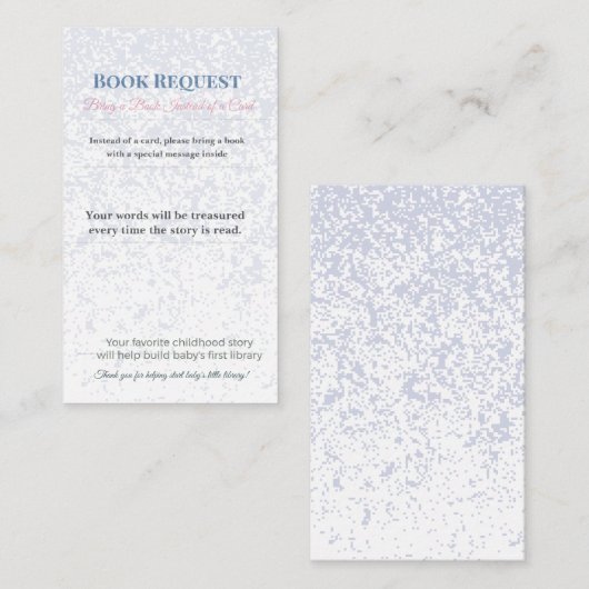 Baby Shower Book Request | Library Card Keepsake Begleitkarte (Vorne/Hinten)