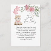 Baby shower book sweet little lamb pink roses begleitkarte (Vorderseite)