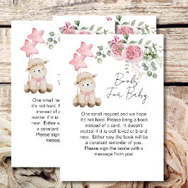 Baby shower book sweet little lamb pink roses begleitkarte