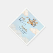 Baby Shower Boy  Adorable Bear Pilot Serviette (Ecke)