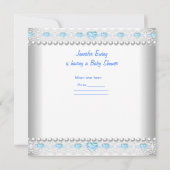 Baby Shower Boy Baby Blue Umbrella Einladung (Rückseite)