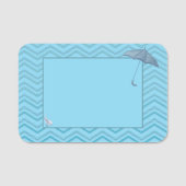 Baby Shower Boy Bird & Umbrella Namensschild (Vorderseite)