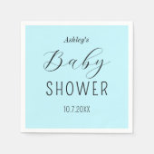 Baby Shower Boy Blue Elegant Paper Napkin Serviette (Vorderseite)