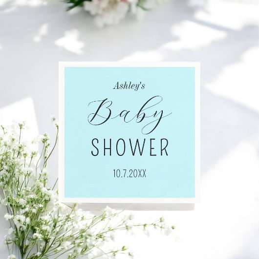 Baby Shower Boy Blue Elegant Paper Napkin Serviette