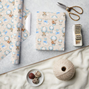 Baby Shower Boy Blue Geschenkpapier