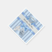 Baby Shower Boy Blue Little Prince Crown 3a Serviette (Ecke)