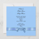 Baby Shower Boy Blue Little Prince Crown Einladung (Rückseite)