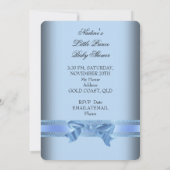 Baby Shower Boy Blue Little Prince Crown Einladung (Rückseite)