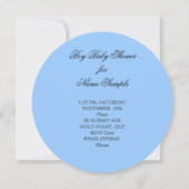Baby Shower Boy Blue Niedlich Blue Hinterns Schuhe Einladung (Rückseite)