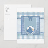 Baby Shower Boy Blue Pattern Party Kinderzimmer Ar Einladungspostkarte (Vorne/Hinten)