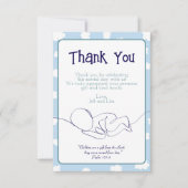 Baby Shower Boy Blue Sky Wolken und Bible Verse Dankeskarte (Vorderseite)