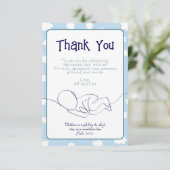 Baby Shower Boy Blue Sky Wolken und Bible Verse Dankeskarte (Stehend Vorderseite)