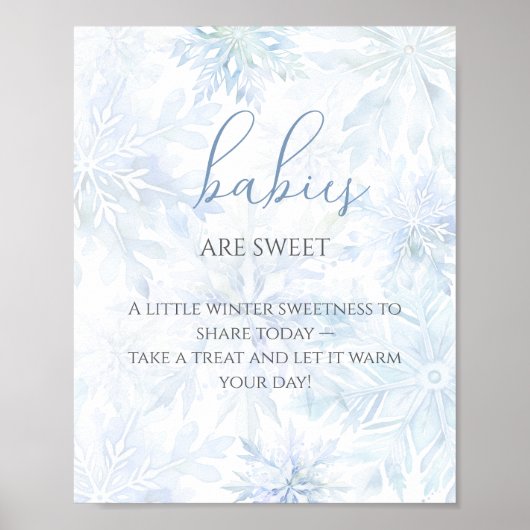 Baby Shower Boy Blue Snowflake Babies are Sweet  Poster (Vorne)