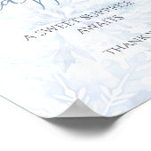 Baby Shower Boy Blue Snowflake Diaper Raffle Poster (Ecke)