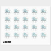 Baby Shower Boy Classic Round Sticker (Blatt)
