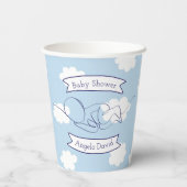 Baby Shower Boy Cloud Thema Blue Sky Pappbecher (Rückseite)