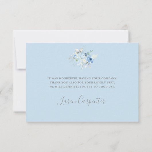 Baby Shower Boy Dankeschön-Karte mit Buggy Dankeskarte (Rückseite)