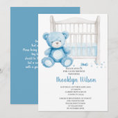 Baby Shower Boy Elephant Invitation Einladung (Vorne/Hinten)