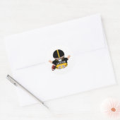 Baby Shower Boy Football Runder Aufkleber (Umschlag)