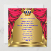 Baby Shower Boy Little Prince Blue Red Gold Ethnic Einladung (Rückseite)