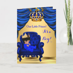 Baby Shower Boy Little Prince Royal Blue geklappt Einladung
