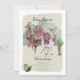 Baby Shower Boy | Llamas & Cactus | Aufforderungen Einladung