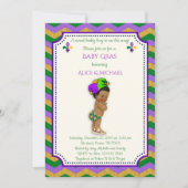 Baby Shower Boy, Mardi Gras Boy, Gold, Zickzack Einladung (Vorderseite)