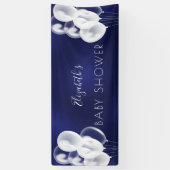 Baby Shower Boy Marineblügel Name Banner (Vertikal)