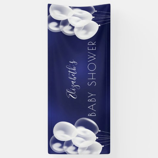Baby Shower Boy Marineblügel Name Banner (Vertikal)