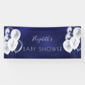 Baby Shower Boy Marineblügel Name Banner (Horizontal)