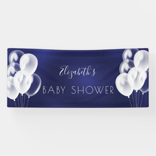 Baby Shower Boy Marineblügel Name Banner (Horizontal)