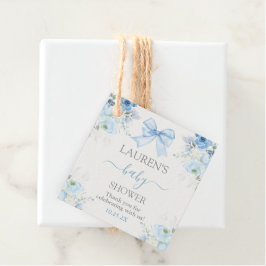 Baby Shower Boy mit Bogen Geschenkanhänger