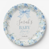 Baby Shower Boy mit Bogen Pappteller (Vorderseite)