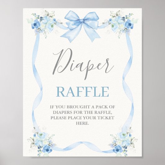 Baby Shower Boy mit Bogen Poster (Vorne)