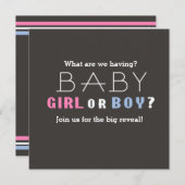 Baby Shower Boy oder Girl Gender Revealing Party Einladung (Vorne/Hinten)