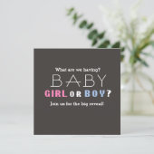 Baby Shower Boy oder Girl Gender Revealing Party Einladung (Stehend Vorderseite)