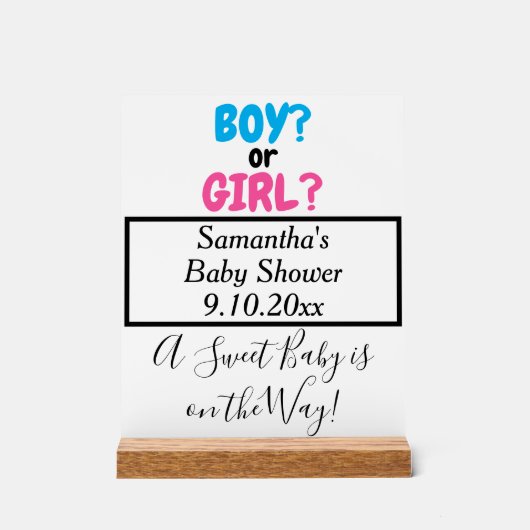 Baby Shower Boy oder Girl Mama zu sein White Acrylschild (Vorderseite)