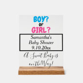 Baby Shower Boy oder Girl-Mama zum Namen Acrylschild (Vorderseite)
