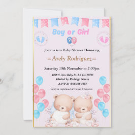 Baby shower boy or girl invitation einladung