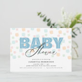 Baby Shower Boy Pastel Dots Einladung (Stehend Vorderseite)