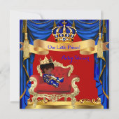 Baby Shower Boy Prince Royal Blue Red Ethnic Einladung (Vorderseite)