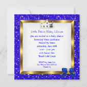 Baby Shower Boy Prince Royal Blue Shoe Einladung (Rückseite)