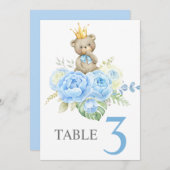 Baby Shower Boy Teddy BearTable-Zeichen Einladung (Vorne/Hinten)