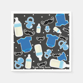 Baby Shower Boy Things Blue & Gray Modernes Party Serviette