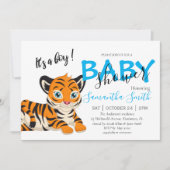 Baby Shower Boy tiger Ankündigung (Vorderseite)