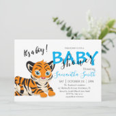 Baby Shower Boy tiger Ankündigung (Stehend Vorderseite)