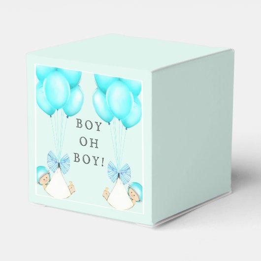 Baby Shower Boy Twins Geschenkschachtel (Rückseite)