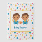 Baby Shower Boy Twins Stars Dunkle Beilage Pergament Einladungen (Vorderseite)
